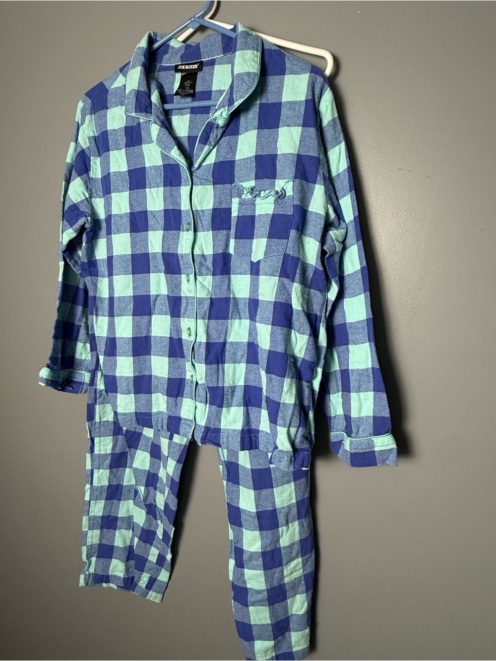 Joe Boxer Plaid Flannel 100% Cotton Pajama Set Womens Sz L
